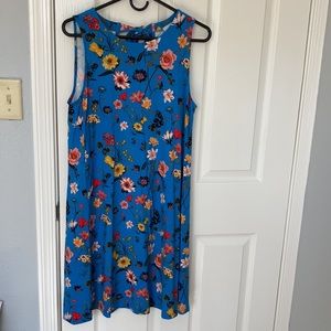 NWT LOFT blue flower swing dress Size Medium